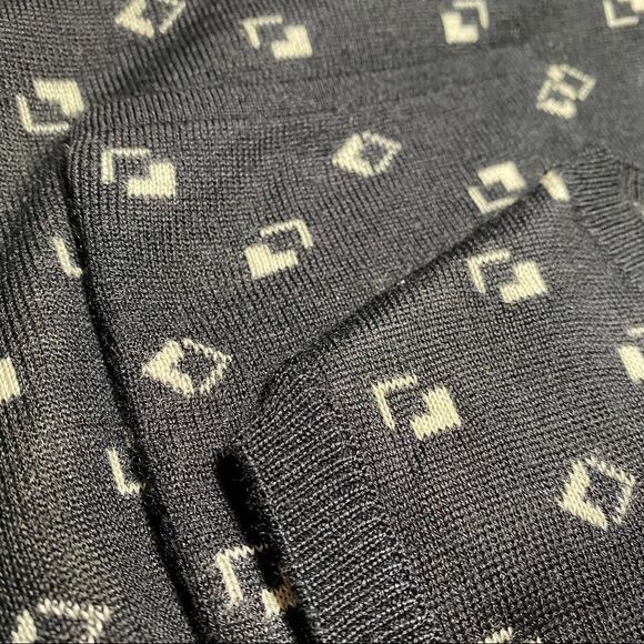 Ralph Lauren Spring *07 Black & Cream Cashmere Blend 3D Cube V-Neck Sweater Vest - Picture 15 of 17